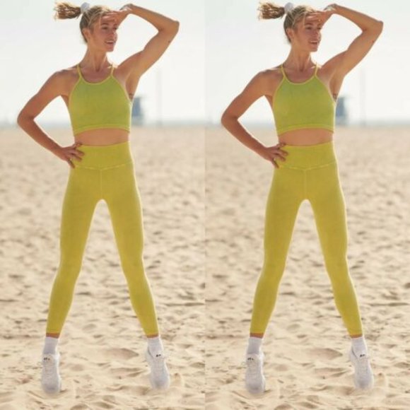 Lime Green Good Karma Leggings NWT - Picture 1 of 2